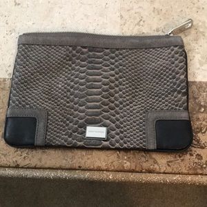 Grey and black clutch
